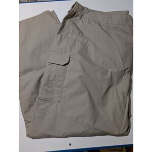 Galls Size 54 Men's Elastic Waist Khaki Unhemmed Utility Cargo Pants